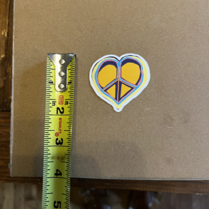 Purple Yellow Heart Logo Sticker