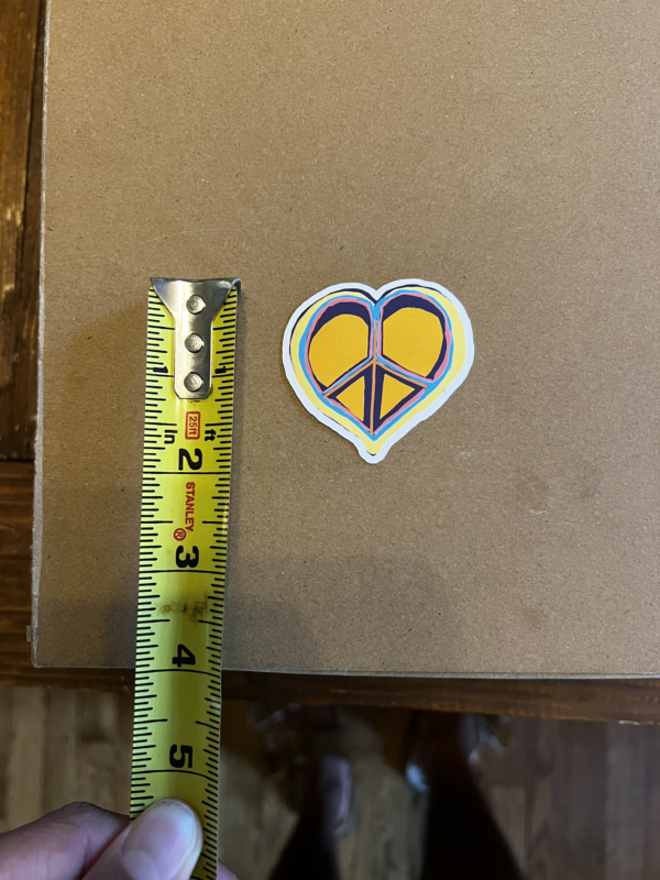 Purple Yellow Heart Logo Sticker